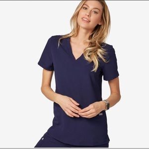 Figs Navy Blue Casma Scrub Top